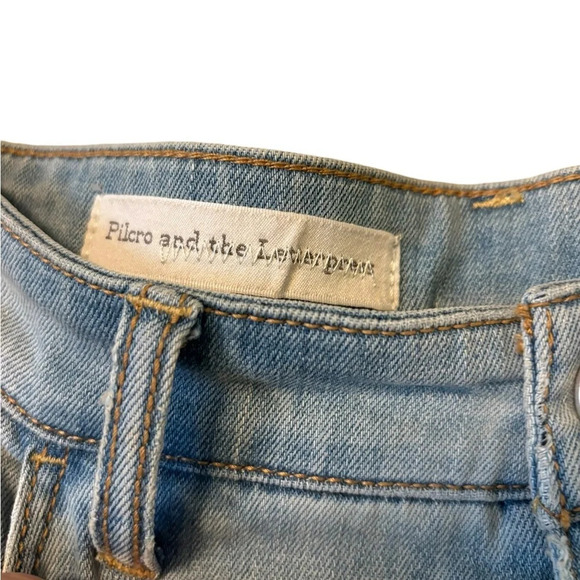 Anthropologie Pilco Hyphen Straight Leg Distressed Denim Jeans- Size 28 - Picture 5 of 6